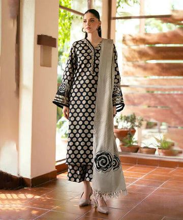3PC LAWN PRINTED SHIRT WITH LAWN PRINTED DUAPTTA AND TROUSER-4004