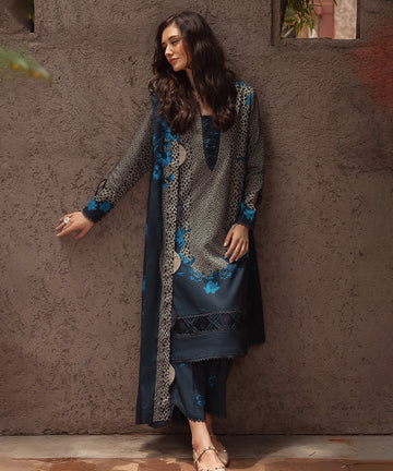 3PC LAWN PRINTED SHIRT WITH VOILE PRINTED DUAPTTA - 4014
