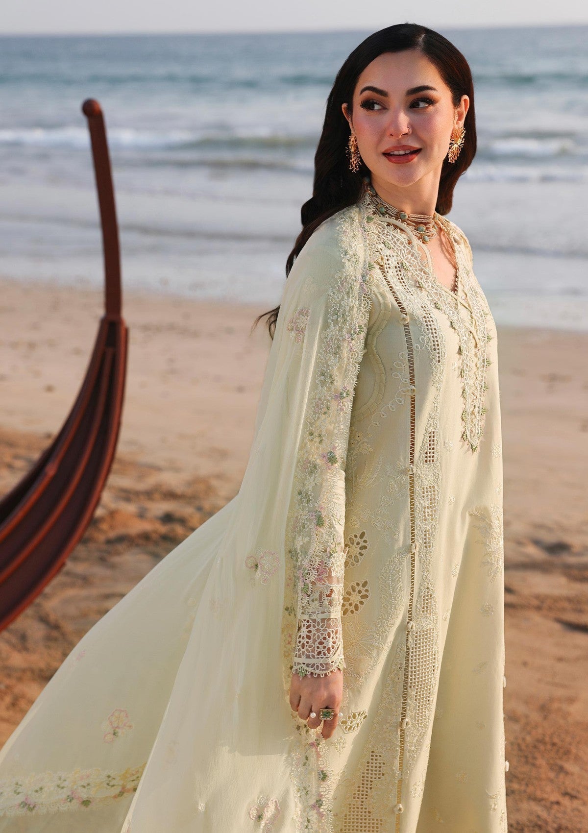 Lawn-3PC Embroidered Shirt with Organza Embroidered Dupatta - 5213