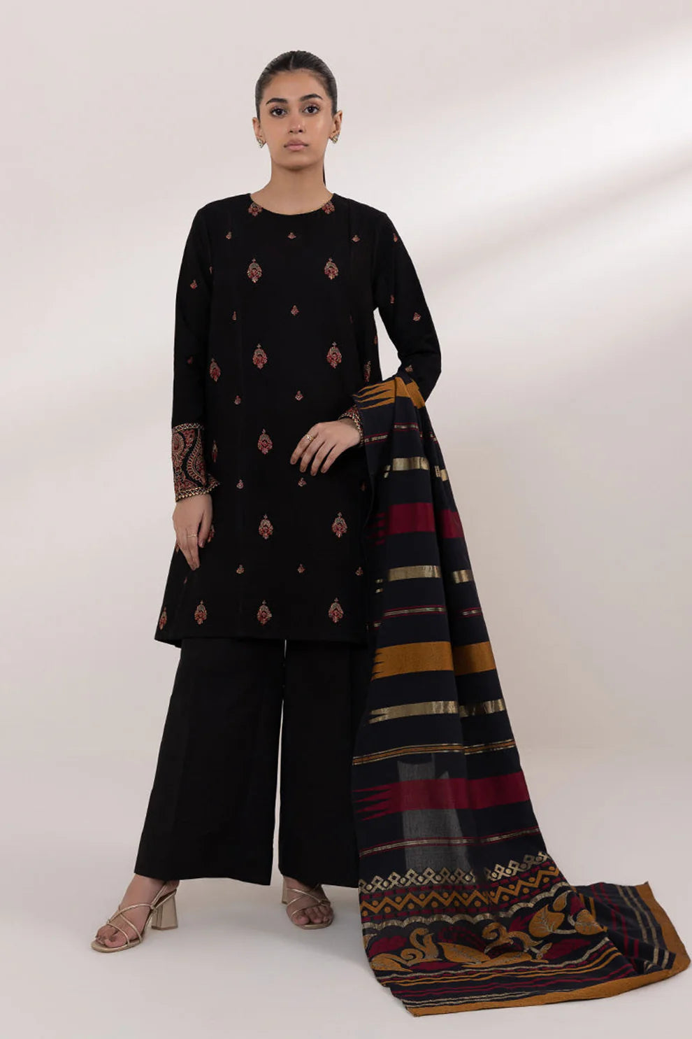 3PC Lawn Embroidered Shirt With Digital Printed Jacquard Dupatta-5174