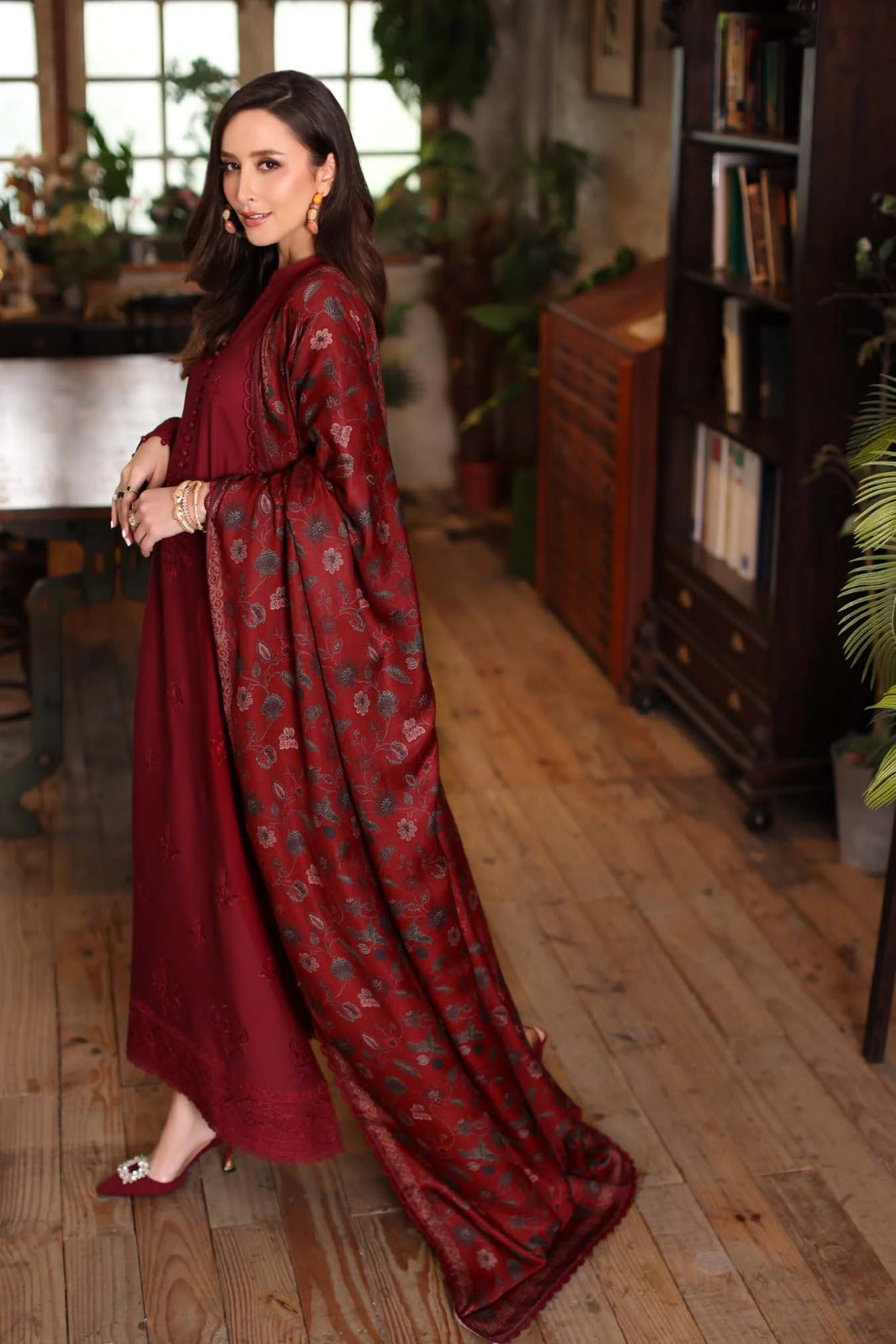 3PC Lawn Embroidered Shirt With Digital Printed Jacquard Dupatta-5167