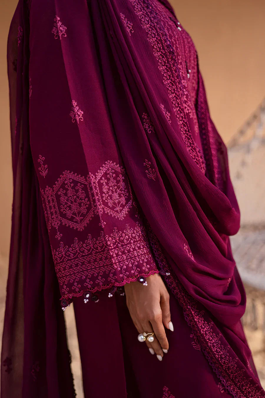 Lawn-3PC Embroidered With Chiffon Embroidered Dupatta-5071