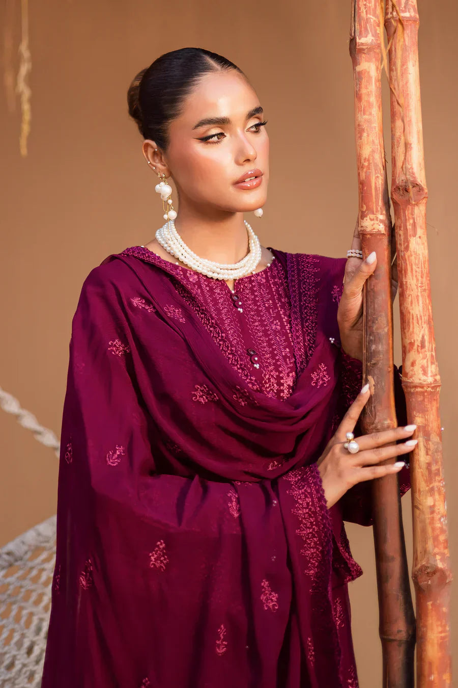 Lawn-3PC Embroidered With Chiffon Embroidered Dupatta-5071