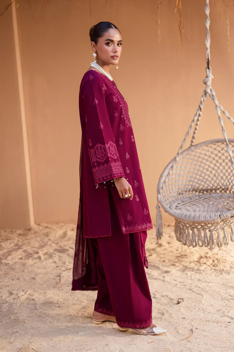 Lawn-3PC Embroidered With Chiffon Embroidered Dupatta-5071