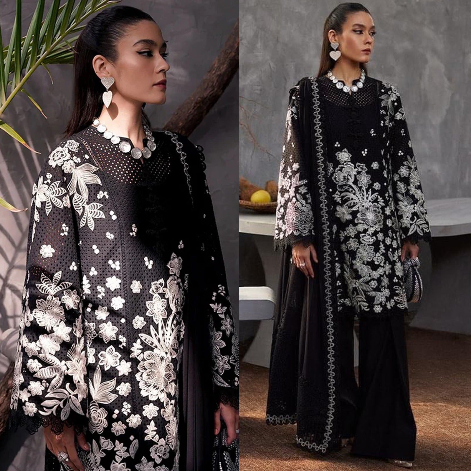 LAWN 3PC  EMBROIDERED SHIRT WITH CHIFFON EMBROIDERED DUPATTA-441