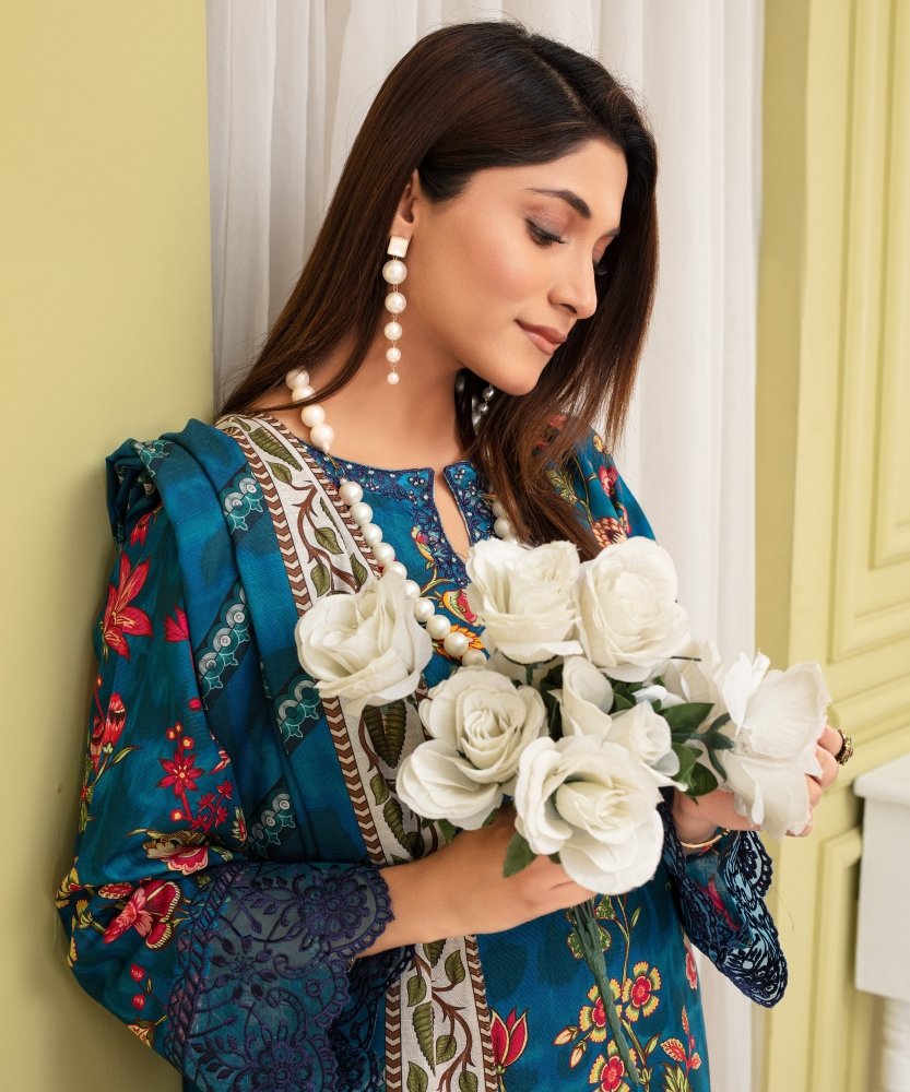 KHADDAR 3PC WITH KHADDAR PRINTED SHIRT & TROUSER-905